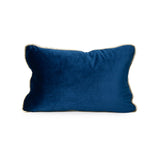 Coco Piped Velvet Lumbar Cushion - French Navy
