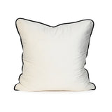 Coco Piped Velvet Cushion - Ivory