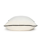 Coco Piped Velvet Cushion - Ivory