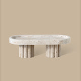 Column Tray - Oval/Travertine