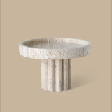 Column Tray - Round/Travertine