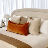 Velvet Bolster Cushion - Terracotta