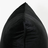 Coco Piped Lumbar Cushion - Black Velvet