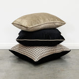 Coco Piped Lumbar Cushion - Black & Gold Tweed