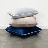 Coco Piped Cushion - French Navy Velvet