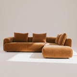 Cruz 3 Seater with Chaise - Rust