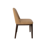 Ellery Dining Chair - Camel with Walnut Legs