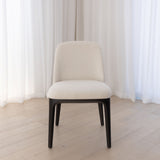 Ellery Dining Chair - Ecru with Ebony Legs