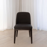 Ellery Dining Chair - Noir with Walnut Legs