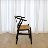 Elm Wishbone Chair - Black and Natural