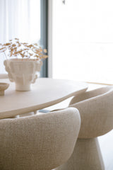 Noemi Swivel Dining Chair - Oat