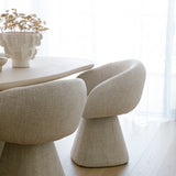 Noemi Swivel Dining Chair - Oat