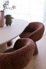 Noemi Swivel Dining Chair - Auburn Tweed