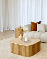 Travertine Side Table