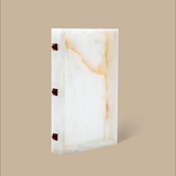 Forma Rectangle Tray - White Onyx with Rivets