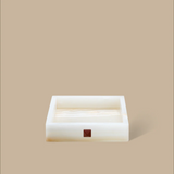 Forma Square Tray - White Onyx with Rivets