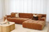 Valletta 3.5 Seater with Chaise - Mystique Biscoff