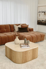 Valletta 3.5 Seater with Chaise - Mystique Biscoff