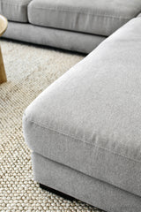 Xavier 3 Seater Chaise Lounge - Pebble