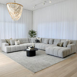 Valletta Corner Modular with Chaise - Mystique Grey Gum