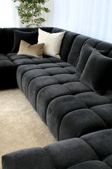 Valletta Corner Modular with Chaise - Mystique Caviar