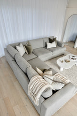 Monaco Corner Lounge - 5 Extra Wide Seats - Light Grey