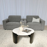 Newport 3 Piece Loveseat with Power Recliners - Top Storm