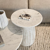 Alora Marble Wood Side Table