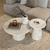 Alora Marble Wood Side Table