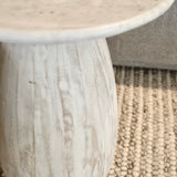 Alora Marble Wood Side Table