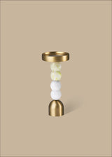 Gourd-Geous Candle Holder - L White & Yellow Speckle