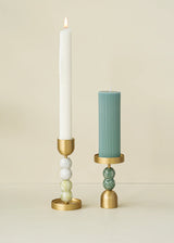 Gourd-Geous Candle Holder - L White & Yellow Speckle