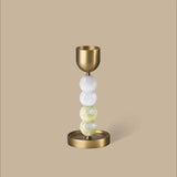 Gourd-Geous Candle Holder - L White & Yellow Speckle
