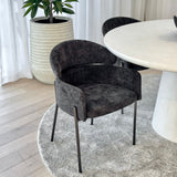 Esther Dining Chair - Black with Black Legs