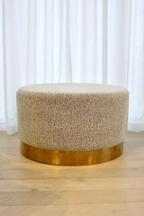 Milan Ottoman Large - Black & White Boucle