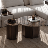 Luna Marble Wood Coffee Table