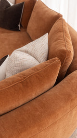 Cruz 3 Seater with Chaise - Rust