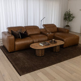 Zayn 3 Seater Electric Recliner with Chaise & Console - Biscoff
