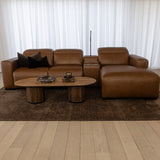 Zayn 3 Seater Electric Recliner with Chaise & Console - Biscoff