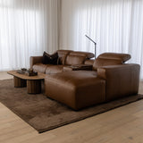 Zayn 3 Seater Electric Recliner with Chaise & Console - Biscoff