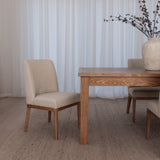 Devon Dining Chair - Ecru with Smoked Ash Legs