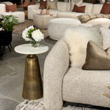 Cone Side Table - Brass Base Marble Top