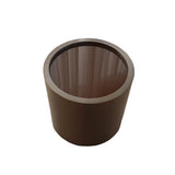 Chroma Side Table - Cocoa Glass Top & Brushed Bronze Base