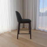 Ellery Counter Stool - Noir with Walnut Legs