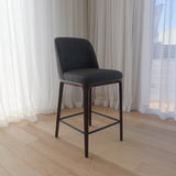 Ellery Counter Stool - Noir with Walnut Legs