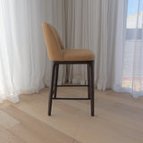 Ellery Counter Stool - Camel with Walnut Legs