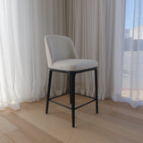 Ellery Counter Stool - Ecru with Ebony Legs