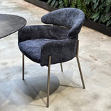 Esther Dining Chair - Deep Blue with Bronze Legs