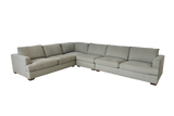 Monaco Corner Lounge - (additional armless) 6 Extra Wide Seats - Light Grey