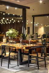 Elm Wishbone Chair - Black and Natural